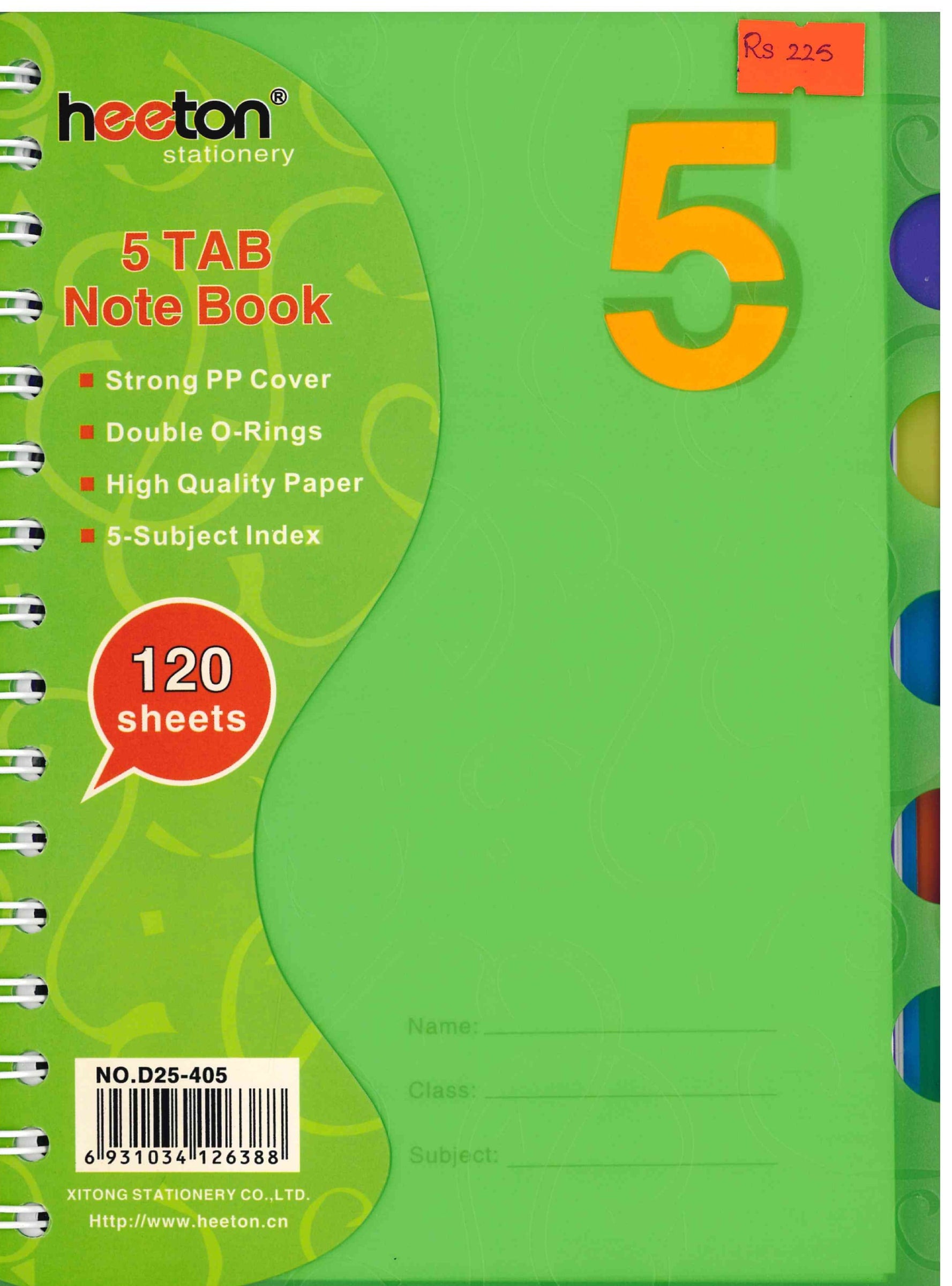 Heeton 5 TAB Notebook D25-405