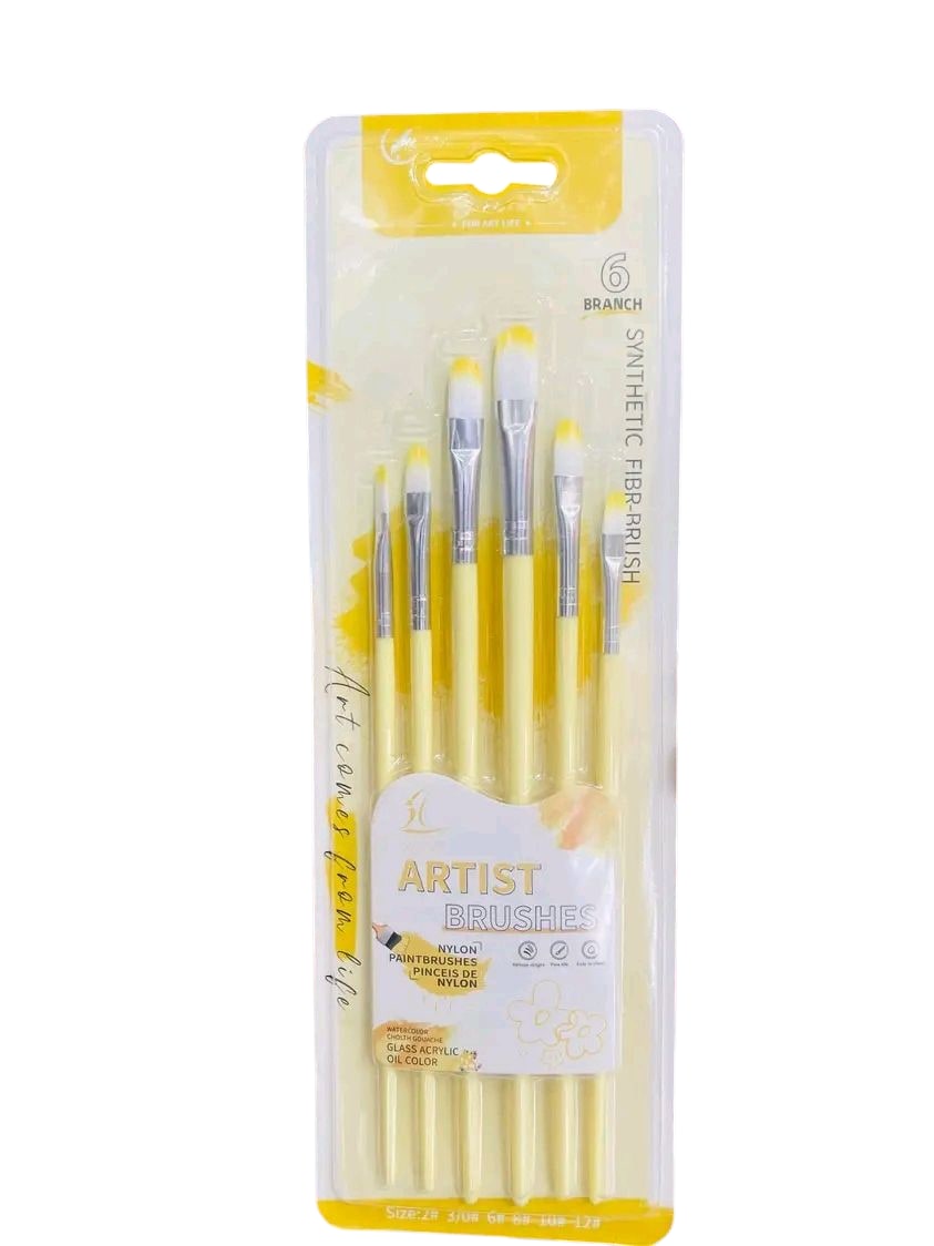 Yellow Paint Brush 6pcs HB6152A