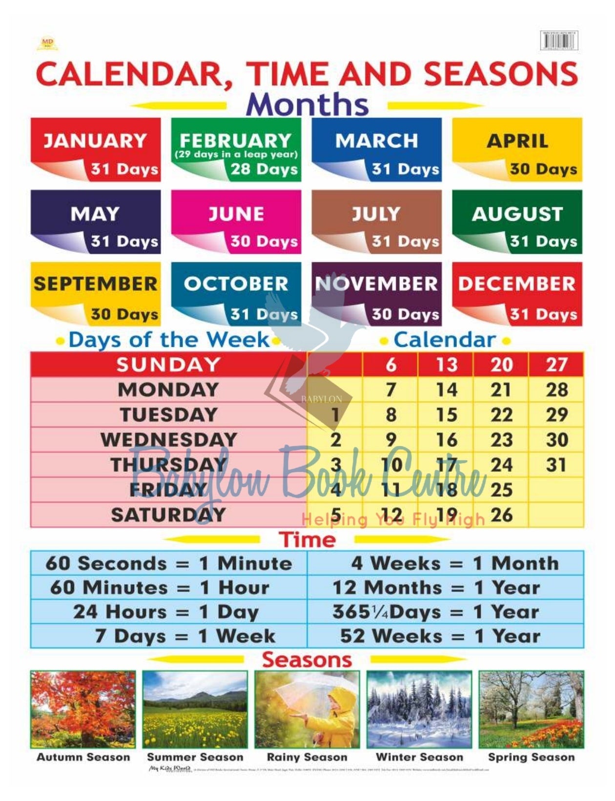 Chart Calendar Time & Seasons