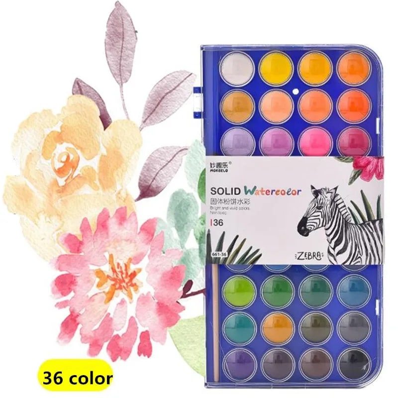 Solid Watercolor 36 Cakes