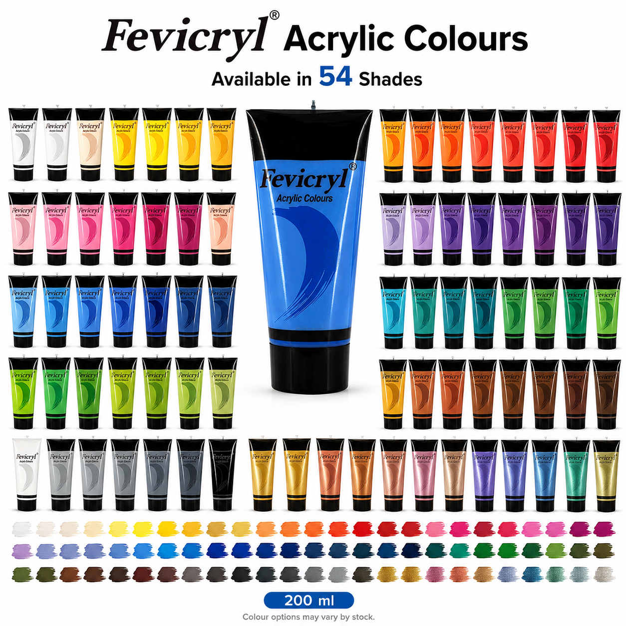 Fevicryl Professional Acrylic Colours 200ml – Choose Your Shade