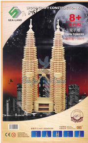Twin Towers G-P102 - Woodcraft Construction Kit - Sea-Land