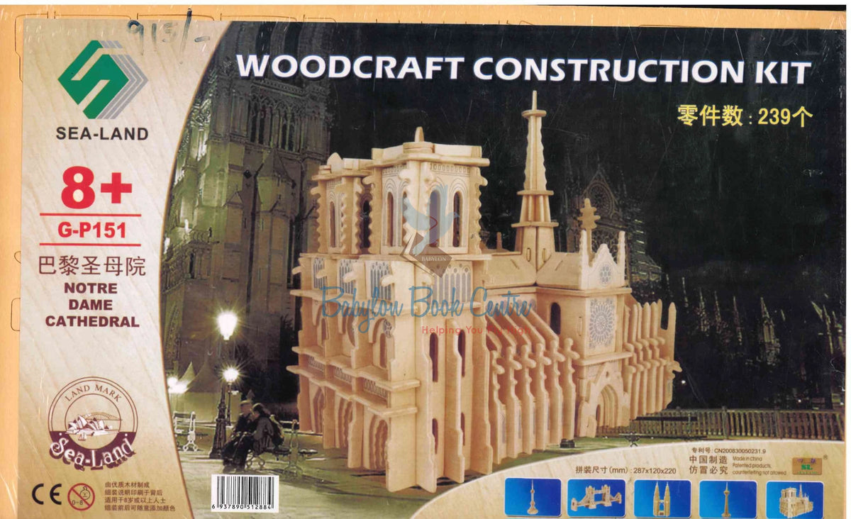 Notre Dame Cathedral G-P151 - Woodcraft Construction Kit - Sea-Land