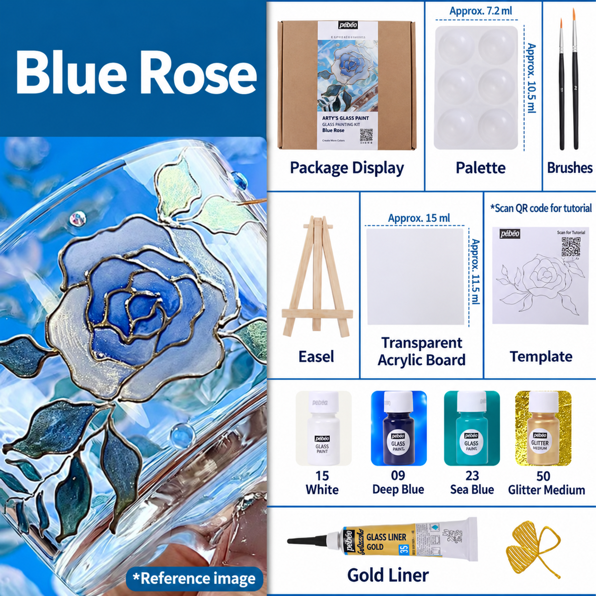 Arty's Glass Paint Kit -Blue