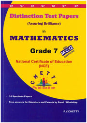 Distinction Test Papers  Mathematics - Grade 7 - P.V. Chetty