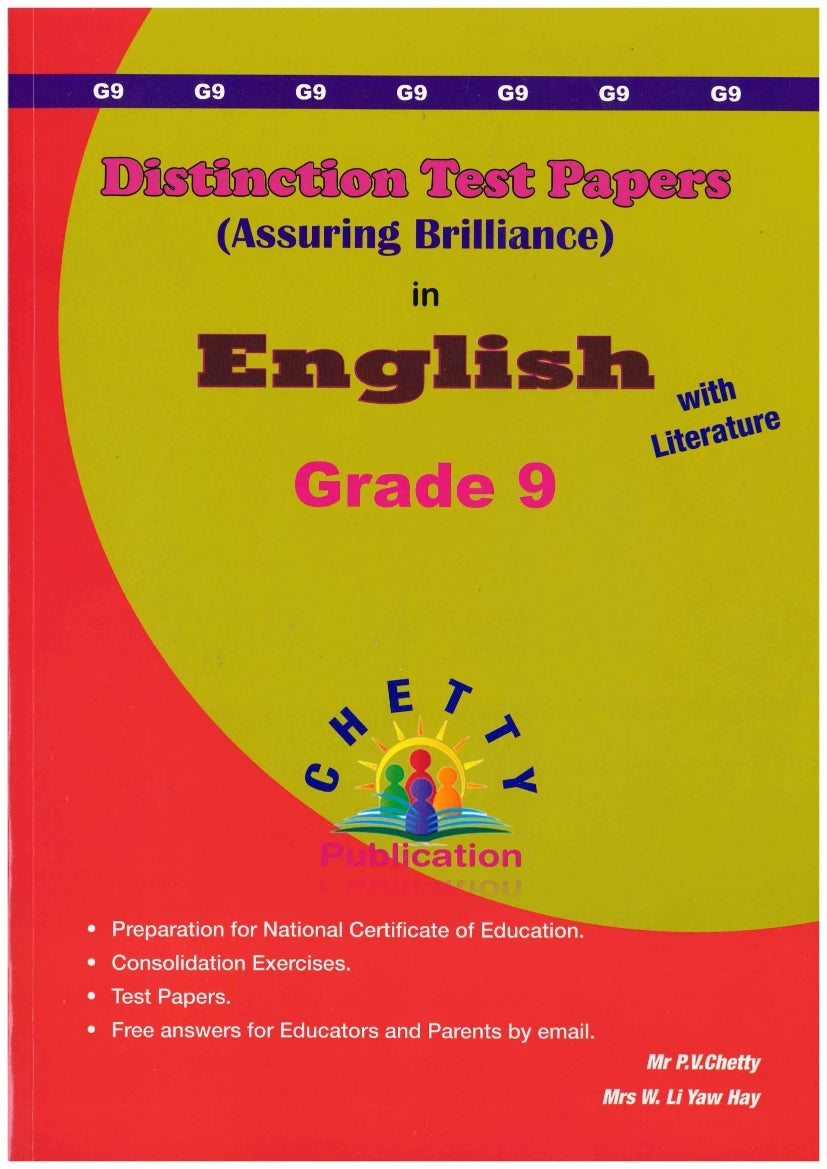 Distinction Test Papers English Grade 9 - P.V. Chetty
