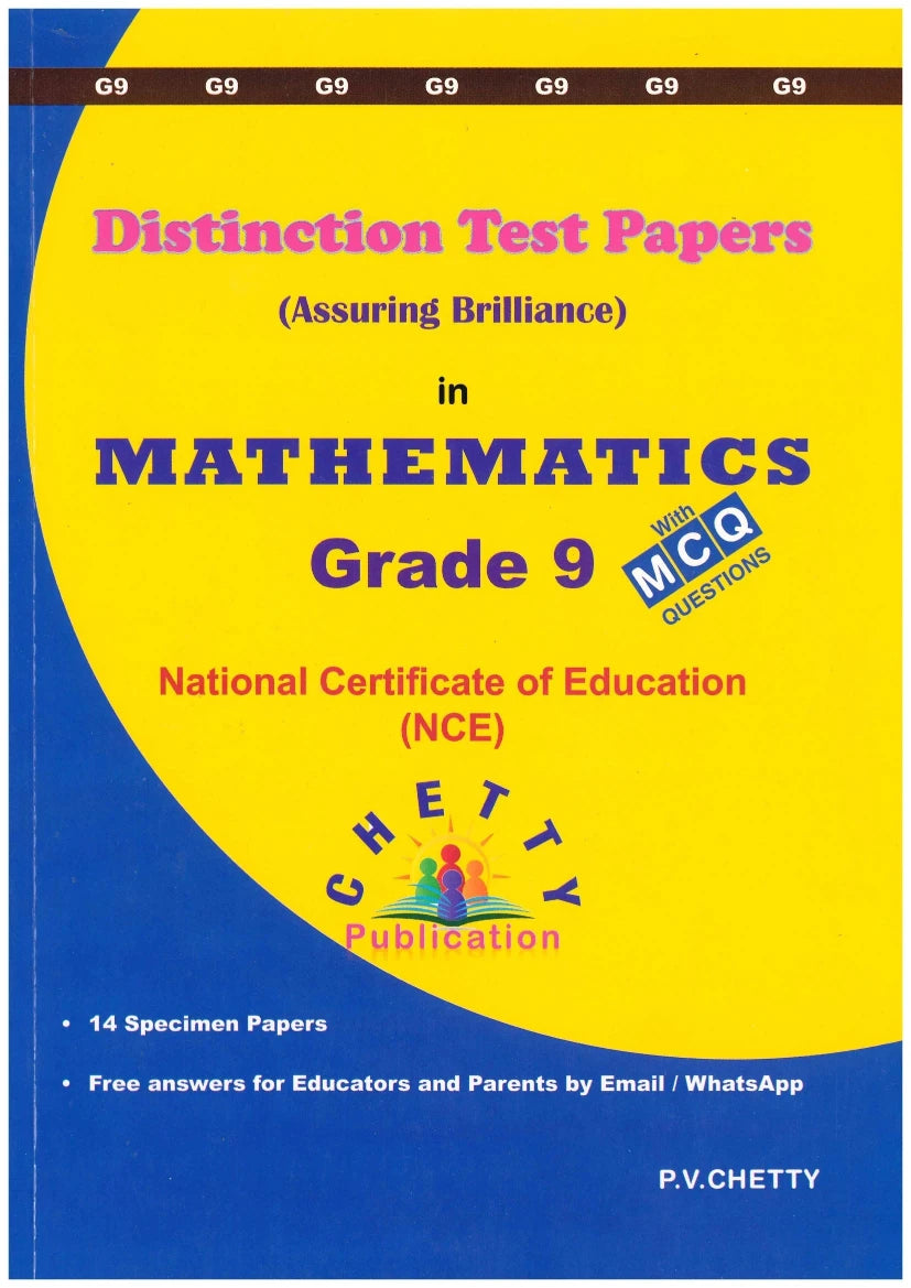 Distinction Test Papers Mathematics Grade 9 - P.V. Chetty