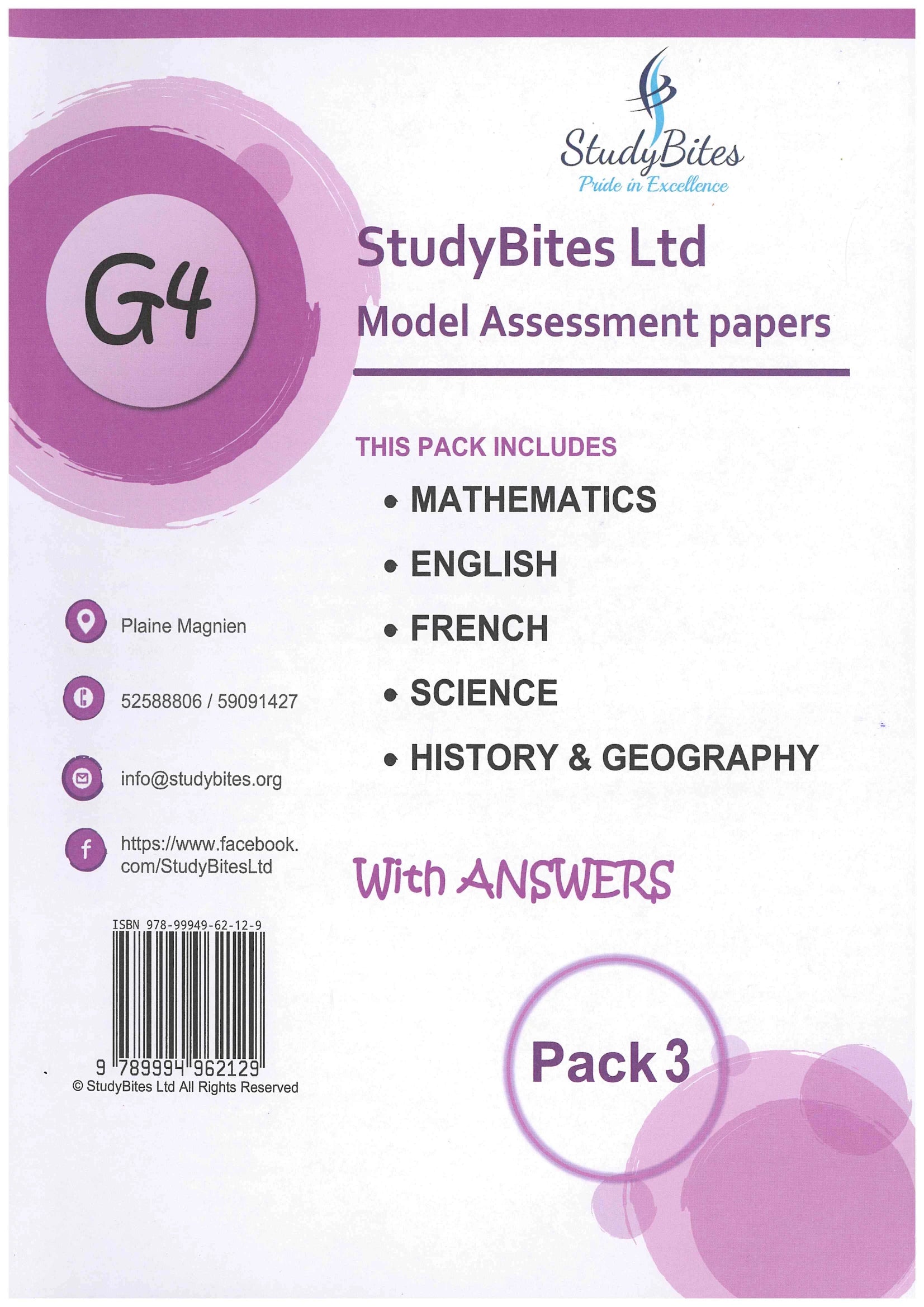 Model Assessment Papers MEF / SHG  Pack 3 Grade 4 - StudyBites