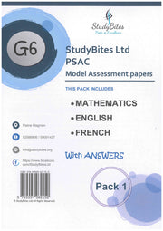 Model Assessment Paper Mathematics/English/French Pack 1 Grade 6 - StudyBites