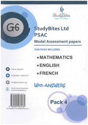 Model Assessment Paper Mathematics/English/French Pack 4 Grade 6 - StudyBites