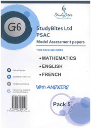 Model Assessment Paper Mathematics/English/French Pack 5 Grade 6 - StudyBites
