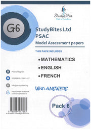 Model Assessment Paper Mathematics/English/French Pack 6 Grade 6 - StudyBites