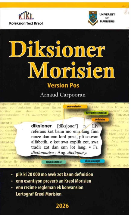Diksioner Morisien - Creole Dictionary - Arnaud Carpooran